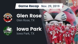 Recap: Glen Rose  vs. Iowa Park  2019