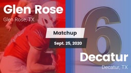 Matchup: Glen Rose High vs. Decatur  2020