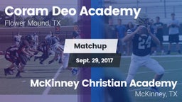 Matchup: Coram Deo Academy vs. McKinney Christian Academy 2017