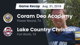 Recap: Coram Deo Academy  vs. Lake Country Christian  2018