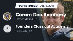 Recap: Coram Deo Academy  vs. Founders Classical Academy  2018
