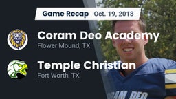 Recap: Coram Deo Academy  vs. Temple Christian  2018