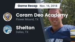 Recap: Coram Deo Academy  vs. Shelton  2018