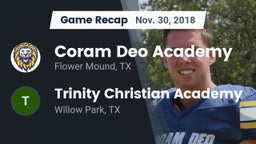 Recap: Coram Deo Academy  vs. Trinity Christian Academy 2018