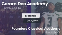 Matchup: Coram Deo Academy vs. Founders Classical Academy  2019