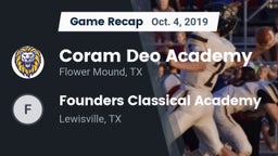 Recap: Coram Deo Academy  vs. Founders Classical Academy  2019