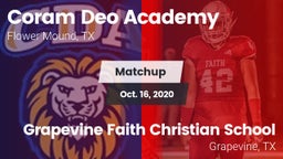 Matchup: Coram Deo Academy vs. Grapevine Faith Christian School 2020