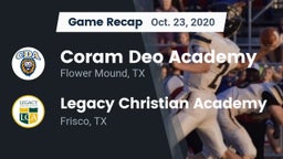 Recap: Coram Deo Academy  vs. Legacy Christian Academy  2020
