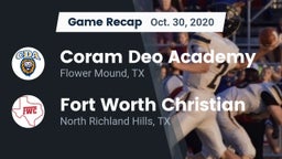 Recap: Coram Deo Academy  vs. Fort Worth Christian  2020