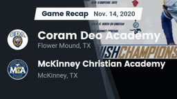 Recap: Coram Deo Academy  vs. McKinney Christian Academy 2020