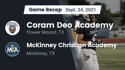 Recap: Coram Deo Academy  vs. McKinney Christian Academy 2021