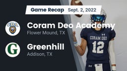 Recap: Coram Deo Academy  vs. Greenhill  2022
