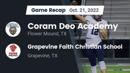 Recap: Coram Deo Academy  vs. Grapevine Faith Christian School 2022