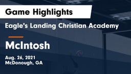 Eagle's Landing Christian Academy  vs McIntosh  Game Highlights - Aug. 26, 2021