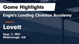 Eagle's Landing Christian Academy  vs Lovett  Game Highlights - Sept. 2, 2021