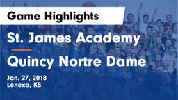 St. James Academy  vs Quincy Nortre Dame Game Highlights - Jan. 27, 2018