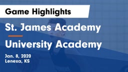 St. James Academy  vs University Academy Game Highlights - Jan. 8, 2020