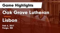 Oak Grove Lutheran  vs Lisbon  Game Highlights - Feb 6, 2017