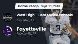 Recap: West High - Bentonville Schools vs. Fayetteville  2018