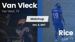 Matchup: Van Vleck High vs. Rice  2017