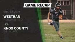 Recap: Westran  vs. Knox County  2016