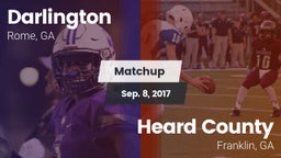 Matchup: Darlington High vs. Heard County  2017