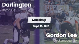 Matchup: Darlington High vs. Gordon Lee  2017