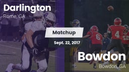 Matchup: Darlington High vs. Bowdon  2017