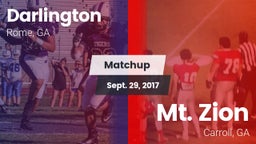 Matchup: Darlington High vs. Mt. Zion  2017