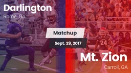 Matchup: Darlington High vs. Mt. Zion  2017