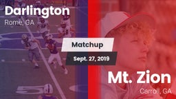 Matchup: Darlington High vs. Mt. Zion  2019
