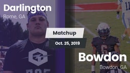 Matchup: Darlington High vs. Bowdon  2019