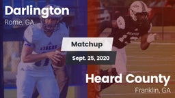 Matchup: Darlington High vs. Heard County  2020