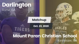 Matchup: Darlington High vs. Mount Paran Christian School 2020