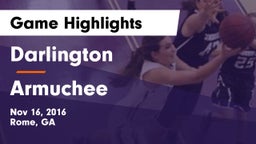 Darlington  vs Armuchee  Game Highlights - Nov 16, 2016