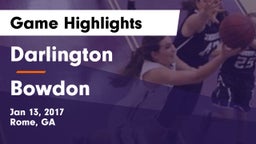 Darlington  vs Bowdon  Game Highlights - Jan 13, 2017