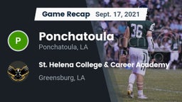 Recap: Ponchatoula  vs. St. Helena College & Career Academy 2021