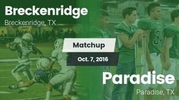 Matchup: Breckenridge High vs. Paradise  2016