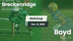 Matchup: Breckenridge High vs. Boyd  2016