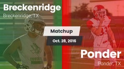 Matchup: Breckenridge High vs. Ponder  2016