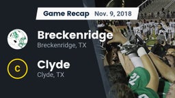 Recap: Breckenridge  vs. Clyde  2018