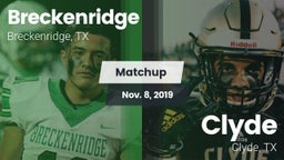 Matchup: Breckenridge High vs. Clyde  2019
