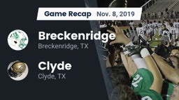 Recap: Breckenridge  vs. Clyde  2019