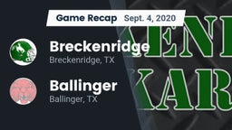 Recap: Breckenridge  vs. Ballinger  2020
