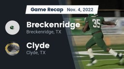 Recap: Breckenridge  vs. Clyde  2022