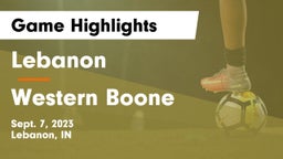 Lebanon  vs Western Boone  Game Highlights - Sept. 7, 2023