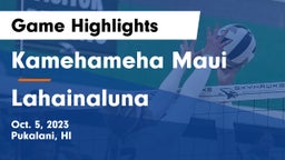 Kamehameha Maui  vs Lahainaluna Game Highlights - Oct. 5, 2023