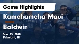 Kamehameha Maui  vs Baldwin Game Highlights - Jan. 23, 2020