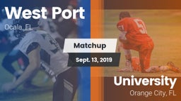 Matchup: West Port High vs. University  2019