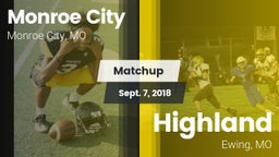 Matchup: Monroe City High vs. Highland  2018